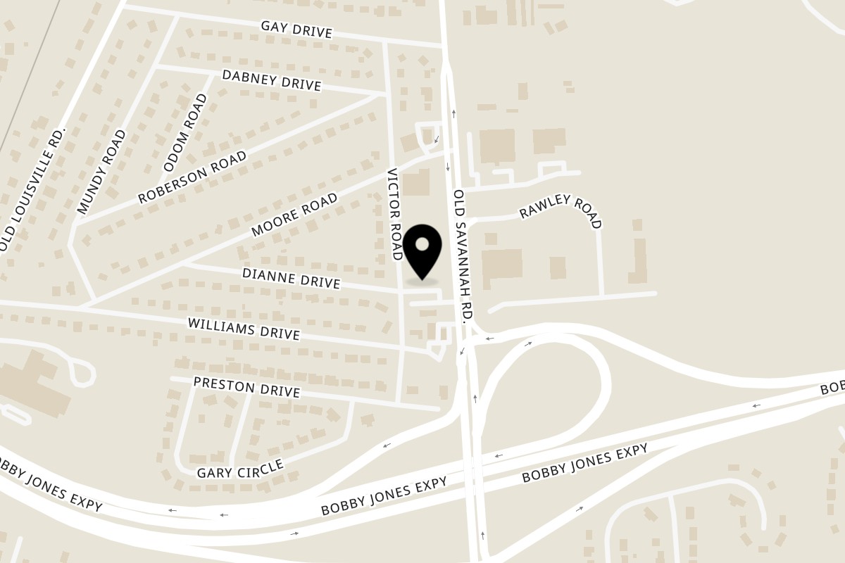 Map showing the location of That Flippin' Egg Augusta on 3321 Mike Padgett Hwy in Augusta